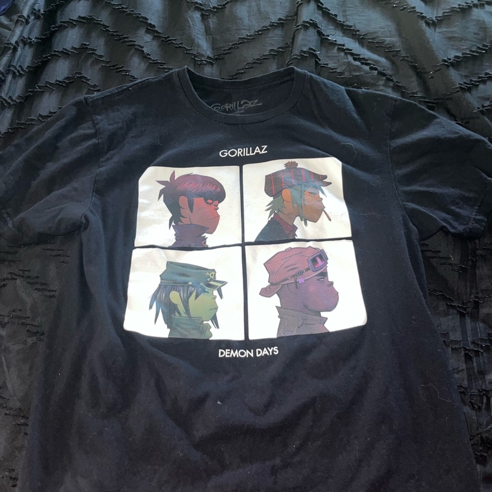 Gorillaz Black Graphic Tee - Demon Days Design